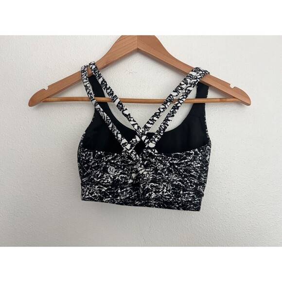 Lululemon Free To Be Moved Bra Chirasu Black Chirakasu Alpine White Size 4 - Picture 6 of 8